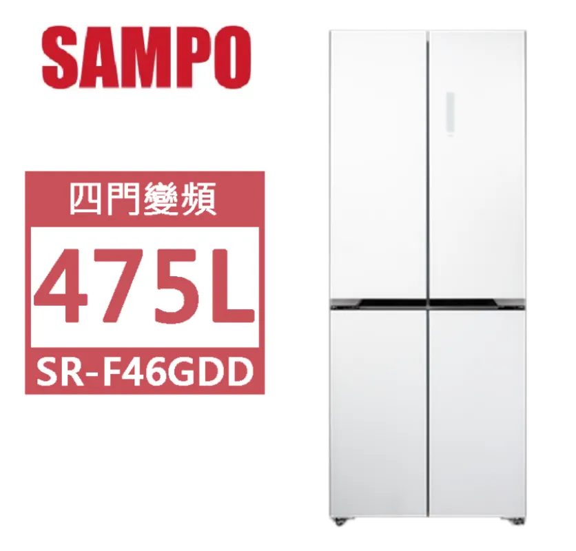 SAMPO聲寶 日系極窄超薄機身 玻璃觸控四門對開